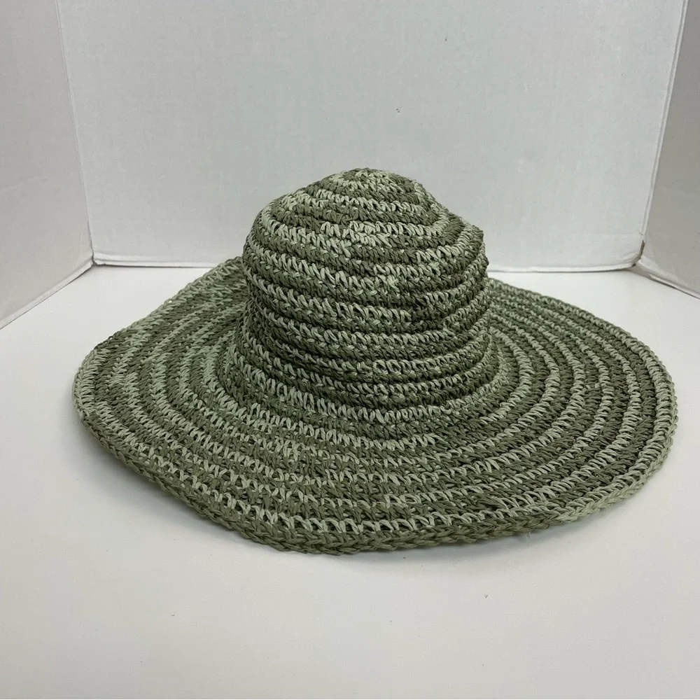 San Diego Hat Co. Hat Sun Travel Lightweight Packable Floppy Striped Olive Green